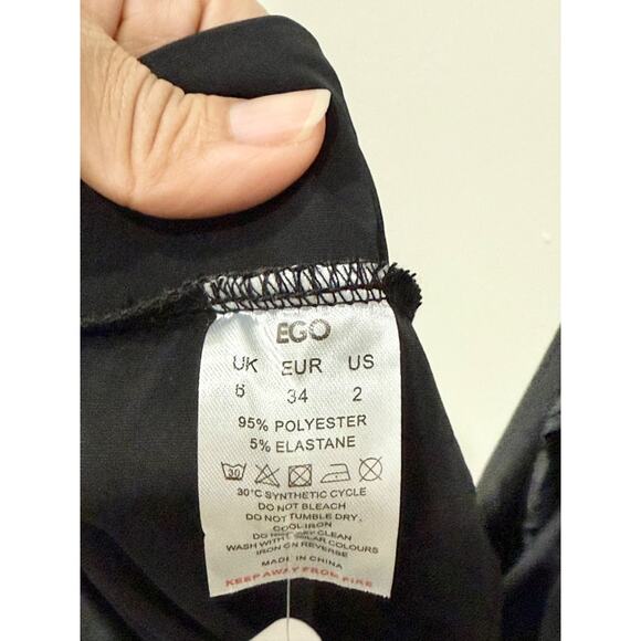 EGO Extreme Cut Out Gold Beaded Split Leg Asymmetric Maxi Dress Black Women's XS - Picture 7 of 7